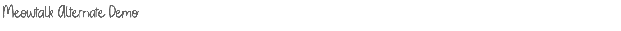Sample characters Meowtalk Font